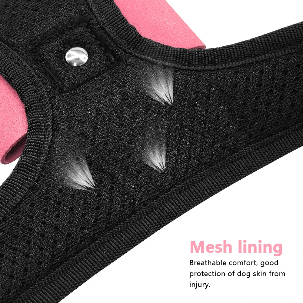 Pettorina Bling Rhinestone Mesh Dog Harness Cute Bowknot Small Dog Harnesses Vest Reflective Puppy Cat Vest Adjustable For Dogs Chihuahua