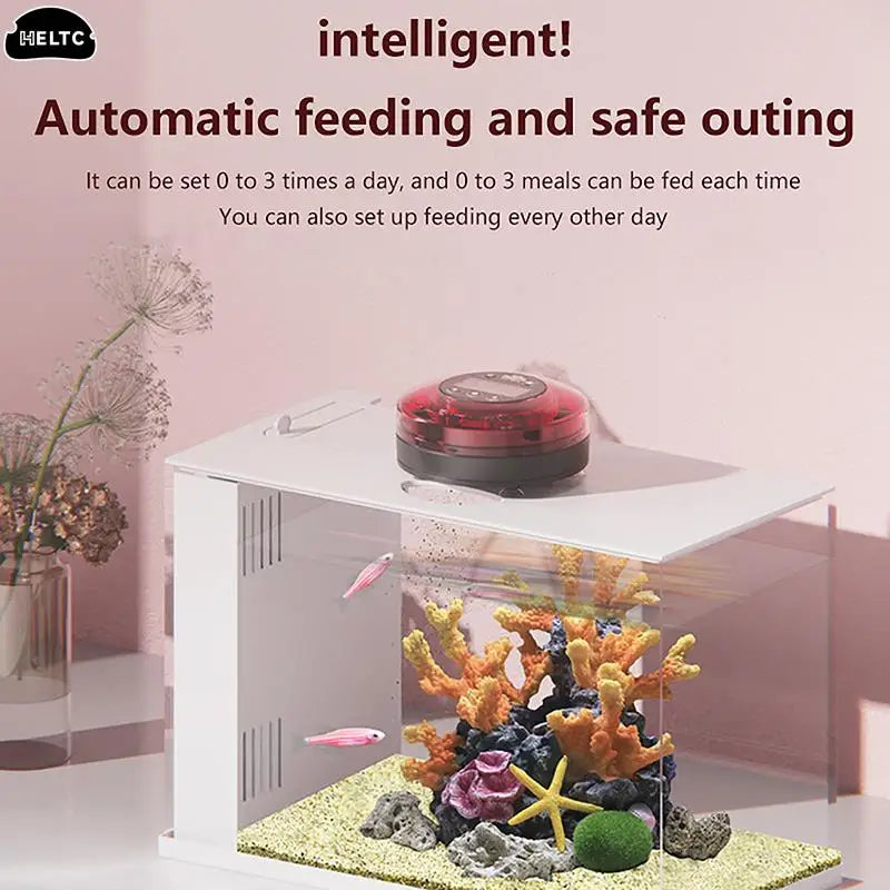 1PC Feeding/water Dispenser Automatic Fish Feeder Automatic Food Dispenser With Timer Rechargeable Timer Feeder With LCD Display