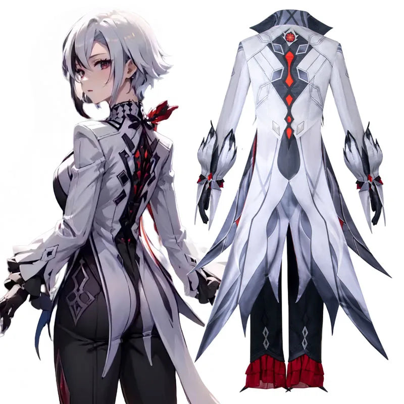 90-Costume Cosplay Arlecchino Fatui Harbinger Genshin Impact Donna