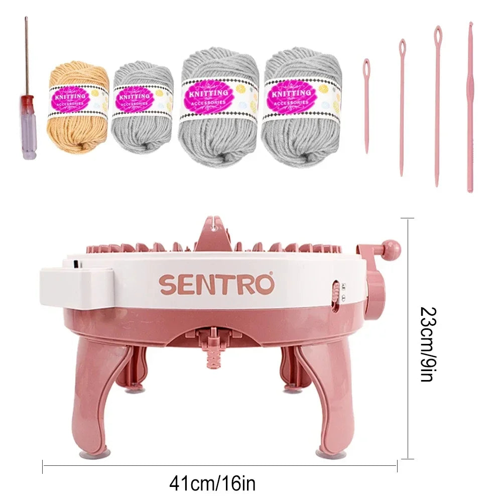 Versatile Efficient 22/40/48-Needles Hand Knitting Machine for DIY Scarves Sweaters Hats Socks Craft Project for Adults and Kids
