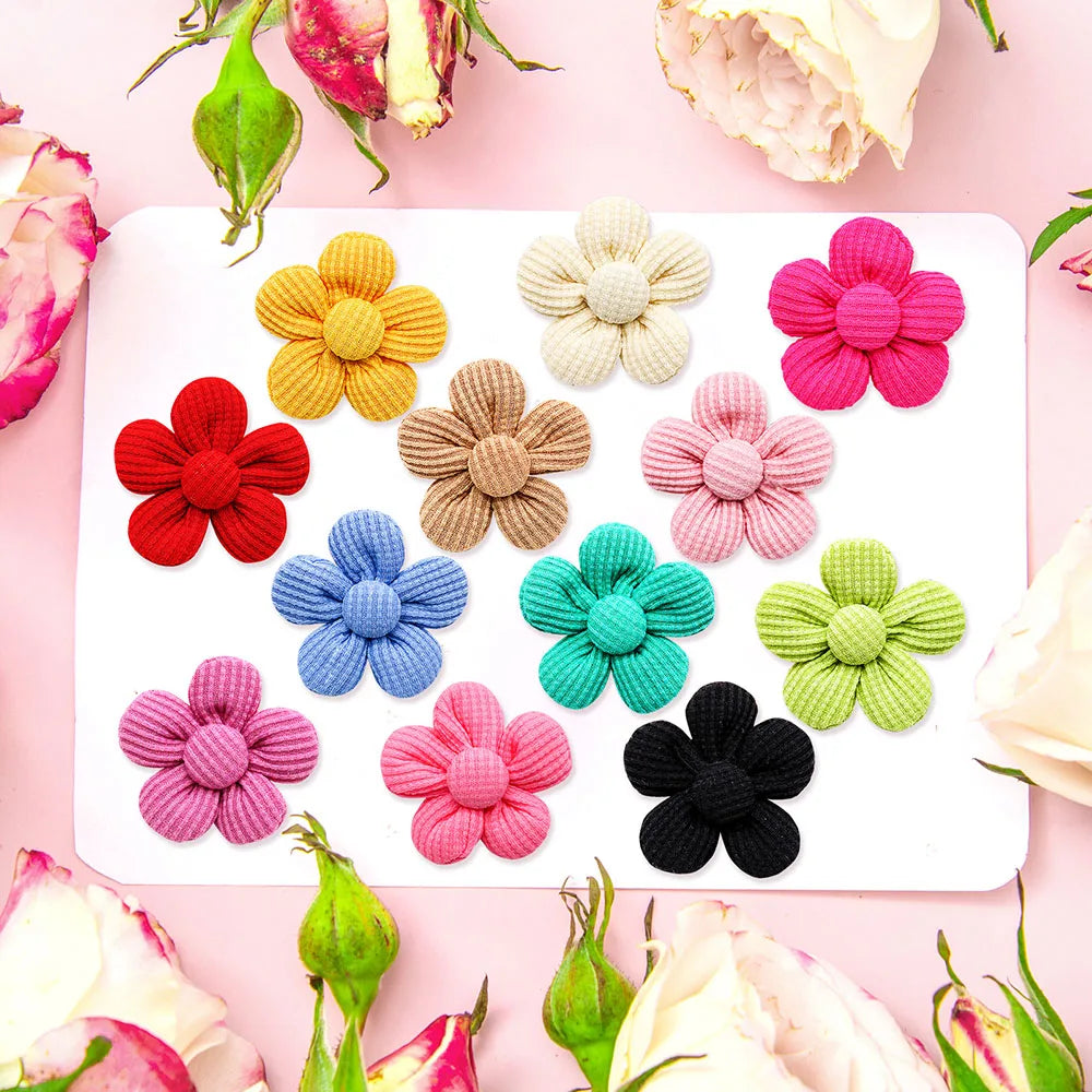 10PCS Solid Color Pet Dog Bows Puppy Flower Hair Bows Rubber Bands for Dogs Cute Cat Dog Bows Hairwear Dog Hair Accessories