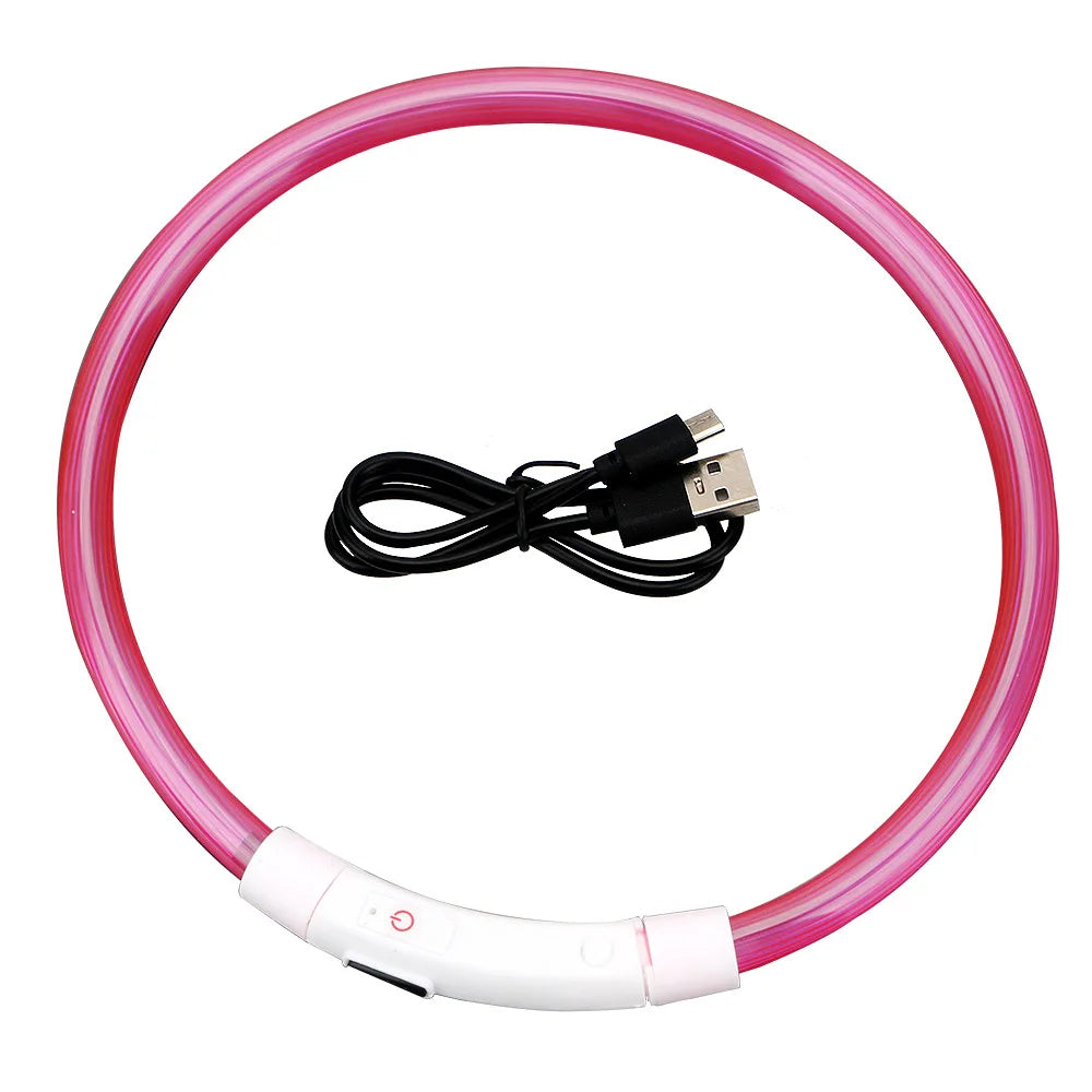 05-Collare USB a LED per Passeggiate Notturne con il Cane