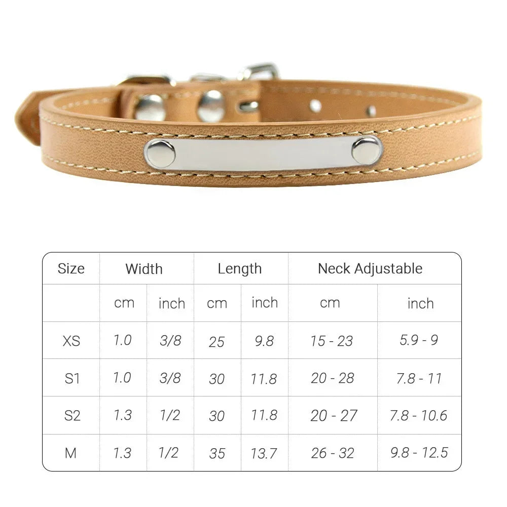 PU Leather Cat Collar Personalized Kitten Collar ID Name Engraving Pet Neck Starp For Cat Small Dog Puppy Accessories Necklace
