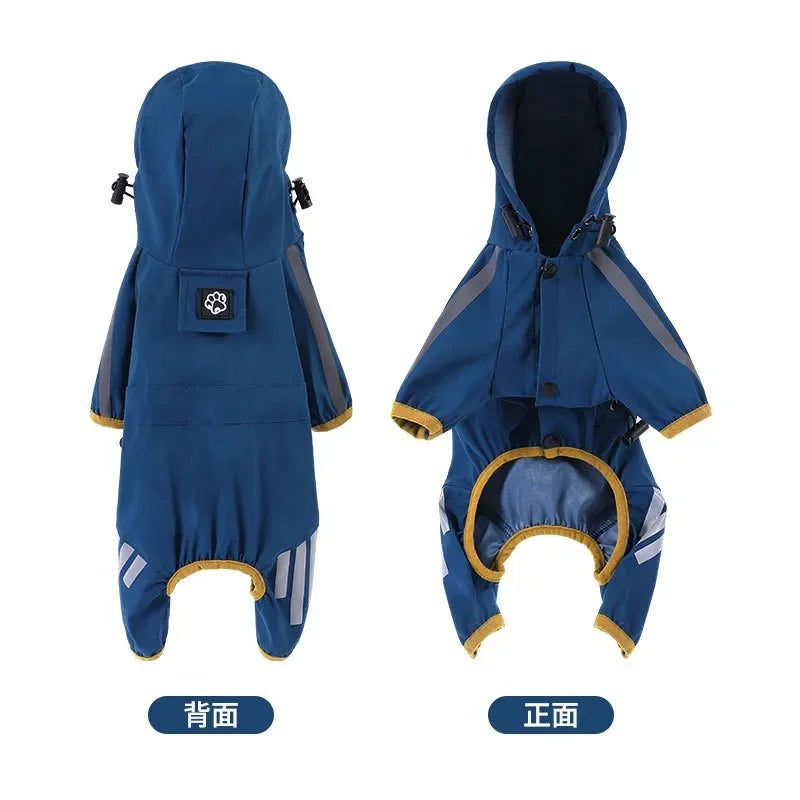 Pet Dog Waterproof Raincoat Jumpsuit Reflective Rain Coat Sunscreen Dog Outdoor Clothes Jacket for Small Medium Dog Pet Supplies