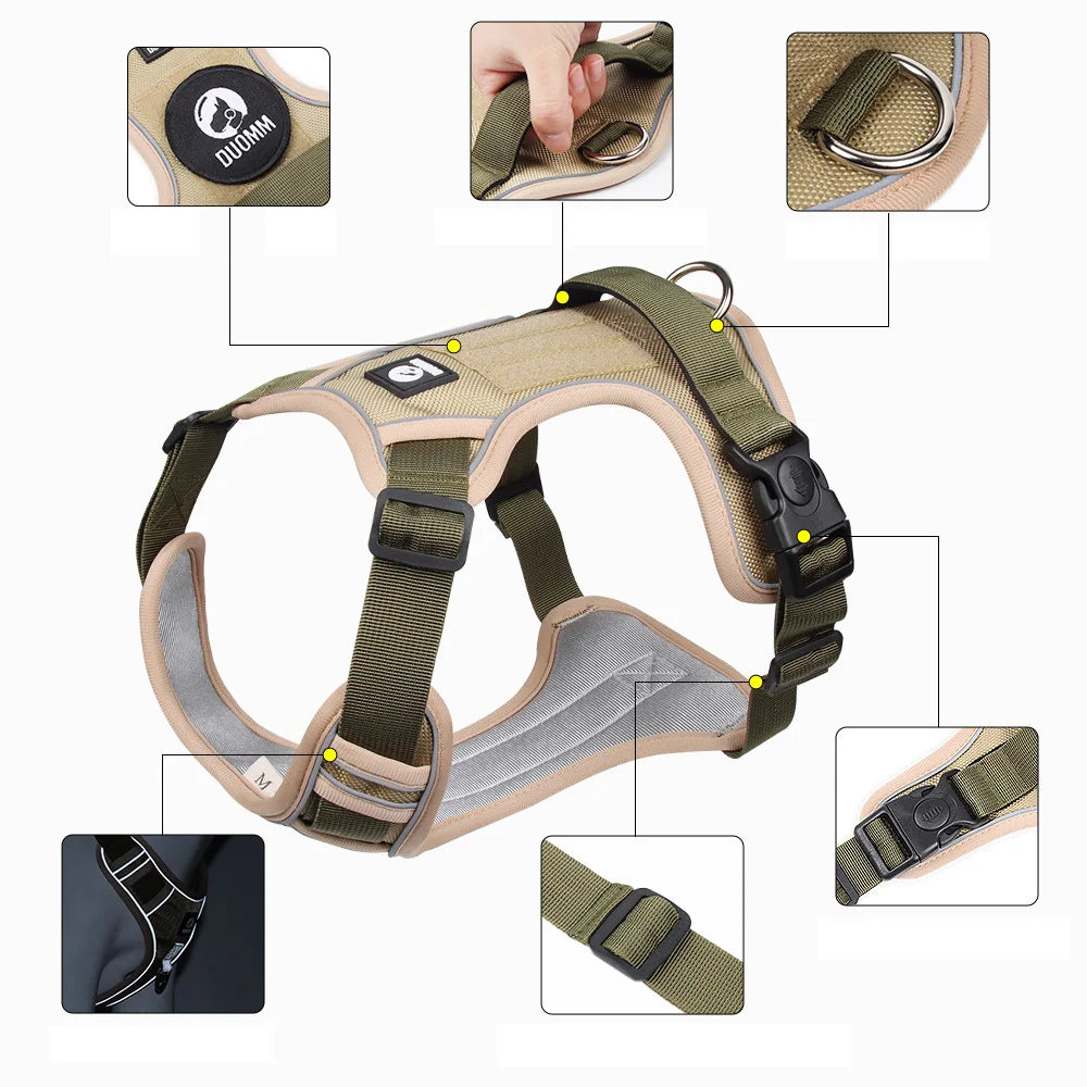 Pettorina Military Dog Breathable Harness Pet German Shepherd Training Reflective Vest Tactical Dog Lightness Harness For Dogs Accessories