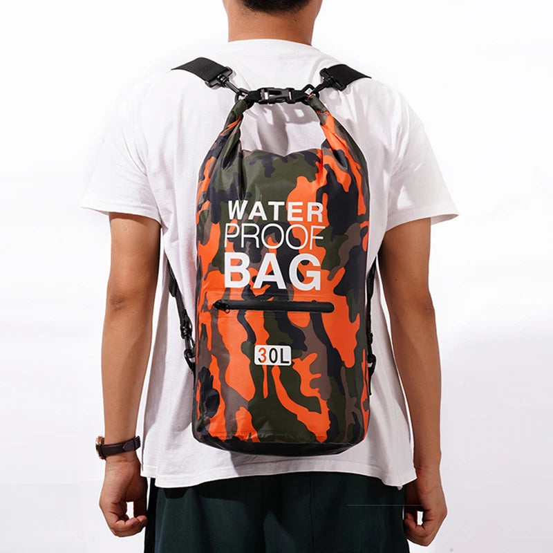 01-Zaino impermeabile 15/30L con tasca asciutta-bagnata | Kayak e trekking