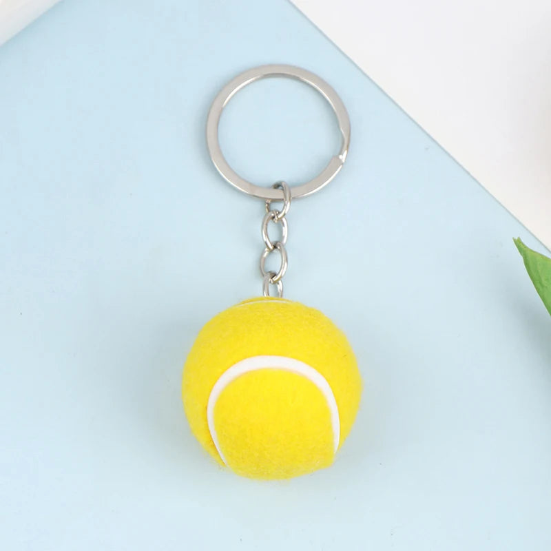 1PC Tennis Ball Key Chain Metal Keychain Car Key Chain Key Ring sports chain pendant Sport Ball Club Souvenir Teenager Fan Gift