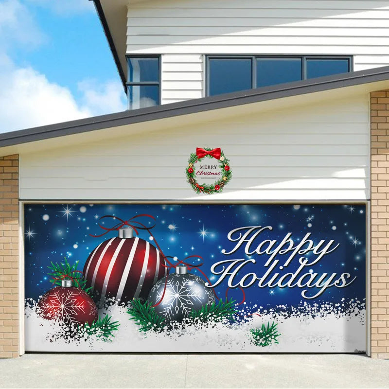 Umi Christmas Garage Door Cover Banner Large Christmas Background Hanging Garage Door Room Multi purpose Decor Christmas Poster