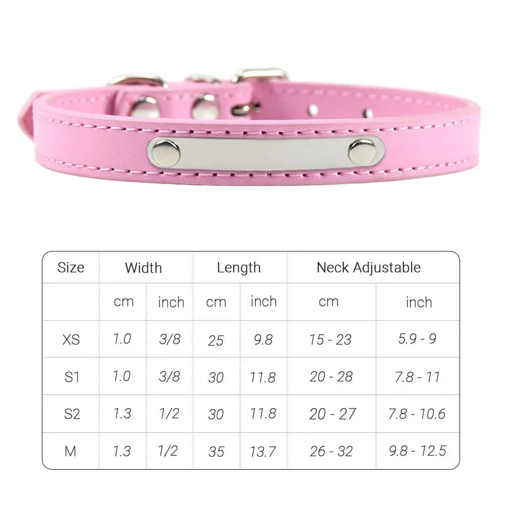 PU Leather Cat Collar Personalized Kitten Collar ID Name Engraving Pet Neck Starp For Cat Small Dog Puppy Accessories Necklace