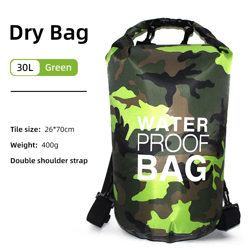 01-Zaino impermeabile 15/30L con tasca asciutta-bagnata | Kayak e trekking