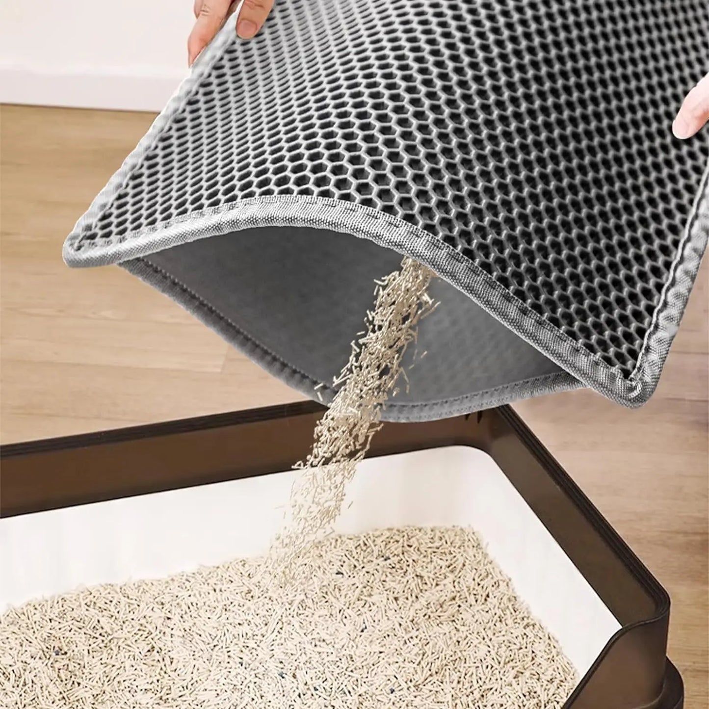 Tappetini Cat Litter Mat Double Layer Pet Non Slip Big Pet Litter Box Filter MatWear Resistant Waterproof Anti-slip Cat Litter Mat