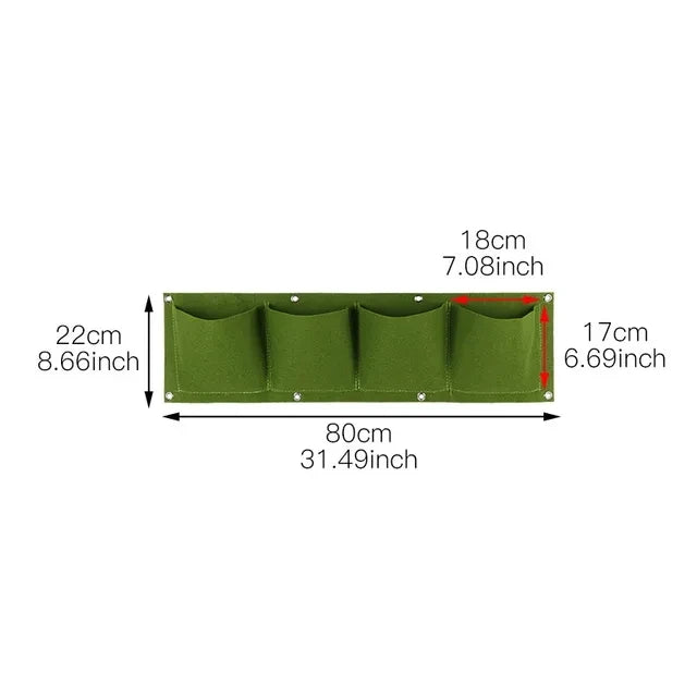 Plant growth bag, Felt Vertical Wall Planter Outdoor Herb Vegetable Hanging Garden Plant Holder for Railing, Balcony, Fence