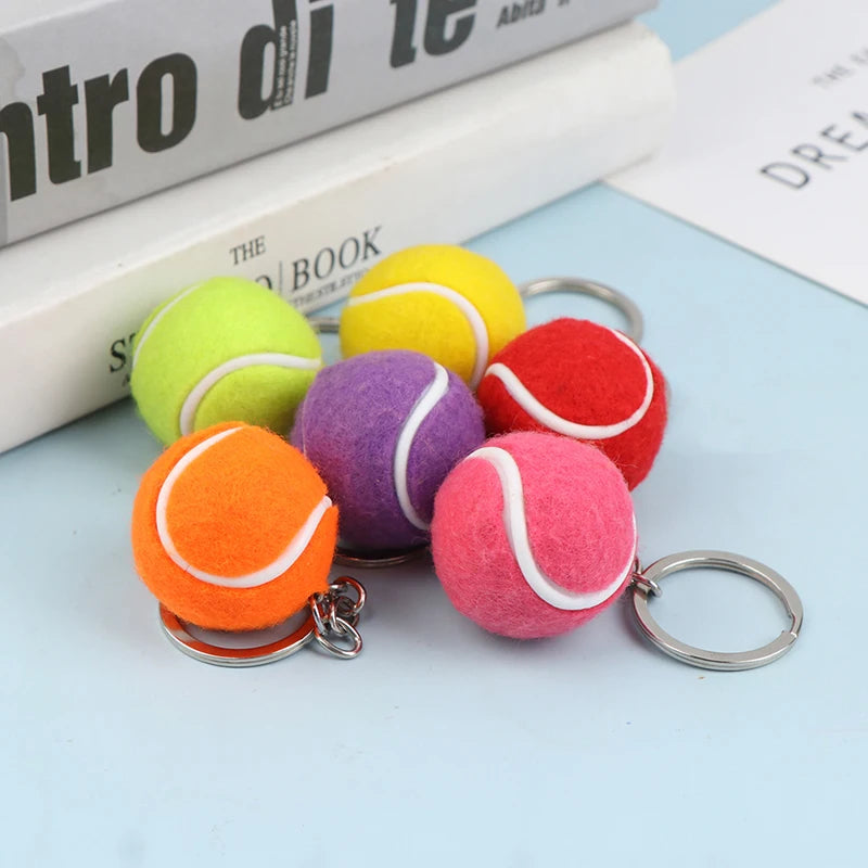 1PC Tennis Ball Key Chain Metal Keychain Car Key Chain Key Ring sports chain pendant Sport Ball Club Souvenir Teenager Fan Gift