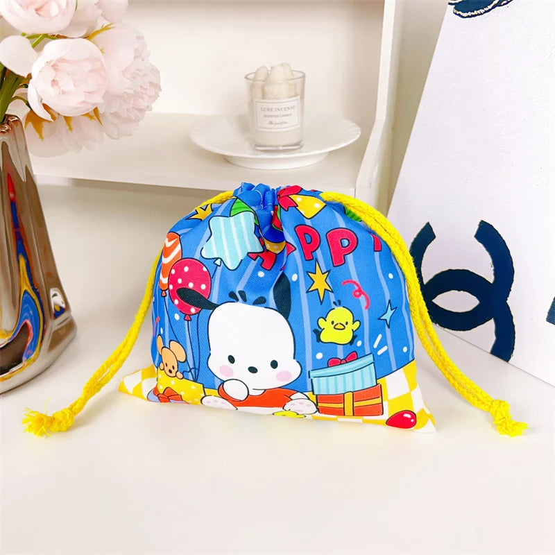 01-Borsa con coulisse Sanrio Cute Kuromi My Melody Cinnamoroll stile giapponese