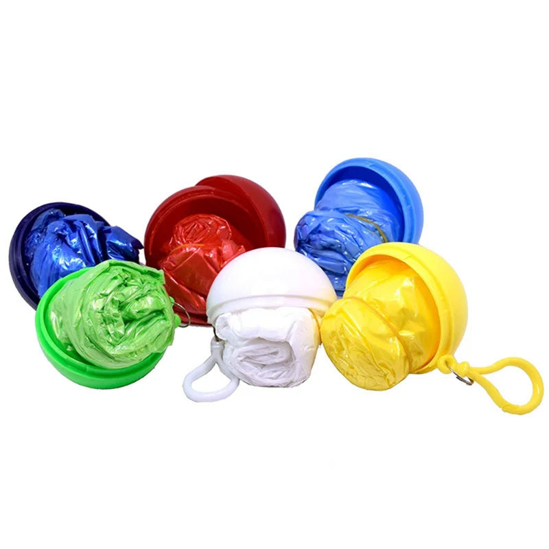 Portable Raincoat Ball Disposable Raincoats Waterproof Transparent Rain Cover Emergency Coat for Traveling Camping Outdoor Sport
