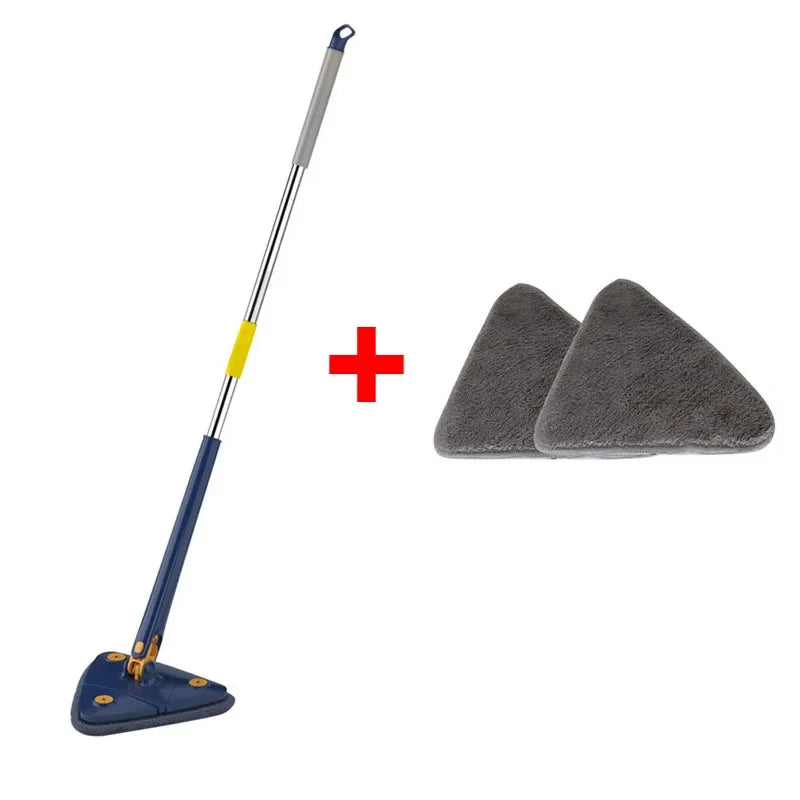 Triangular Mop Clean Tiles Extendable Triangle 360° Swivel Mop Floor Cleaning Squeeze Mops Self-spin Wall Ceiling Cleaning Tools