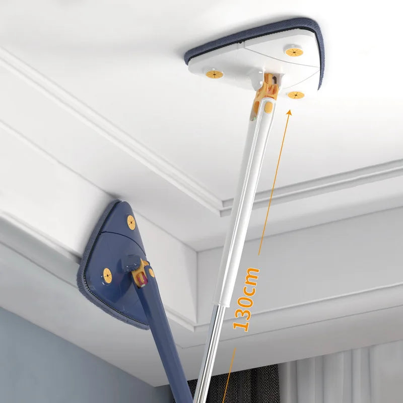 Triangular Mop Clean Tiles Extendable Triangle 360° Swivel Mop Floor Cleaning Squeeze Mops Self-spin Wall Ceiling Cleaning Tools