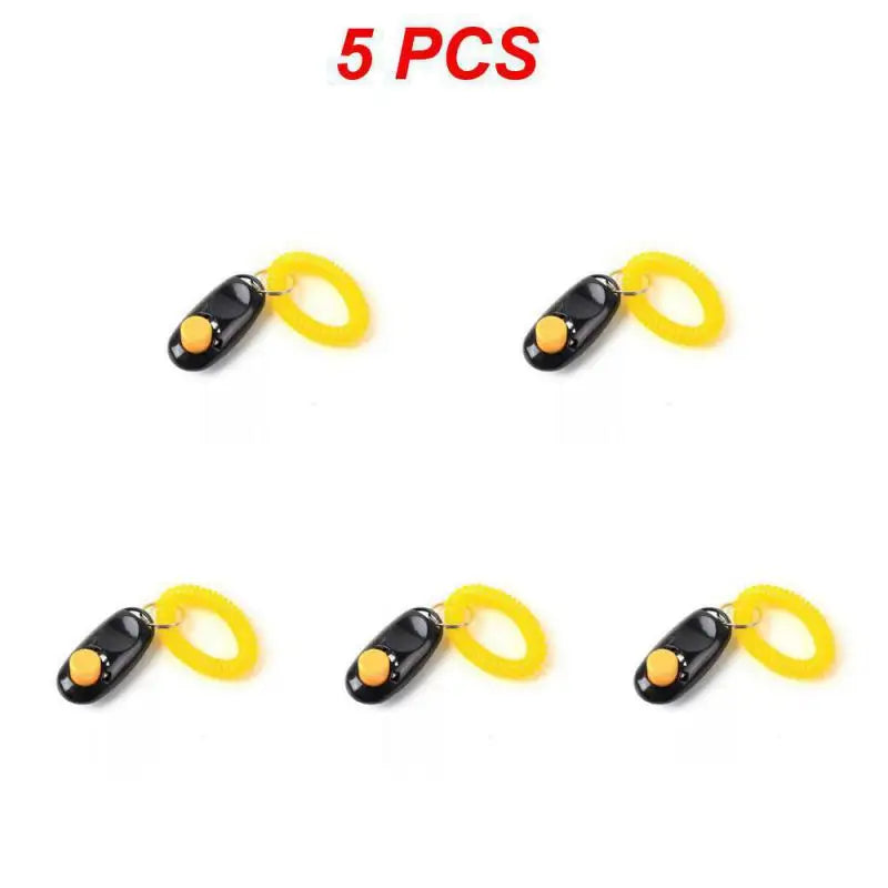 1~5PCS Pet Cat Dog Training Clicker Plastic New Dogs Click Trainer Aid Too Adjustable Wrist Strap Sound Key Chain Dog Whistl