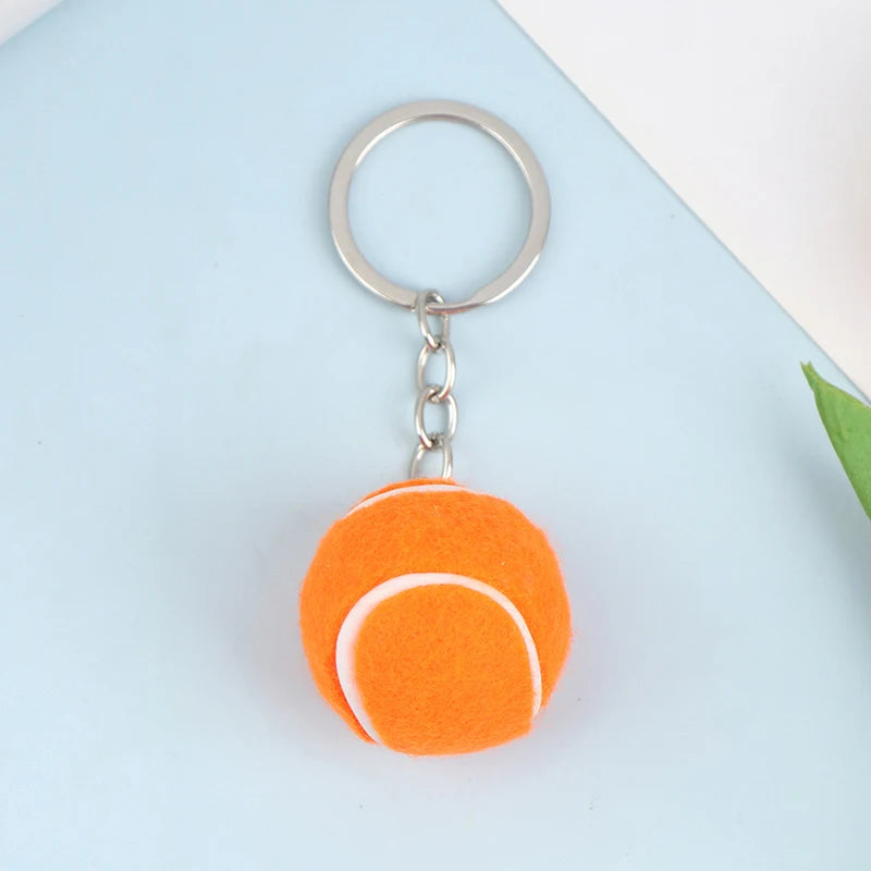 1PC Tennis Ball Key Chain Metal Keychain Car Key Chain Key Ring sports chain pendant Sport Ball Club Souvenir Teenager Fan Gift