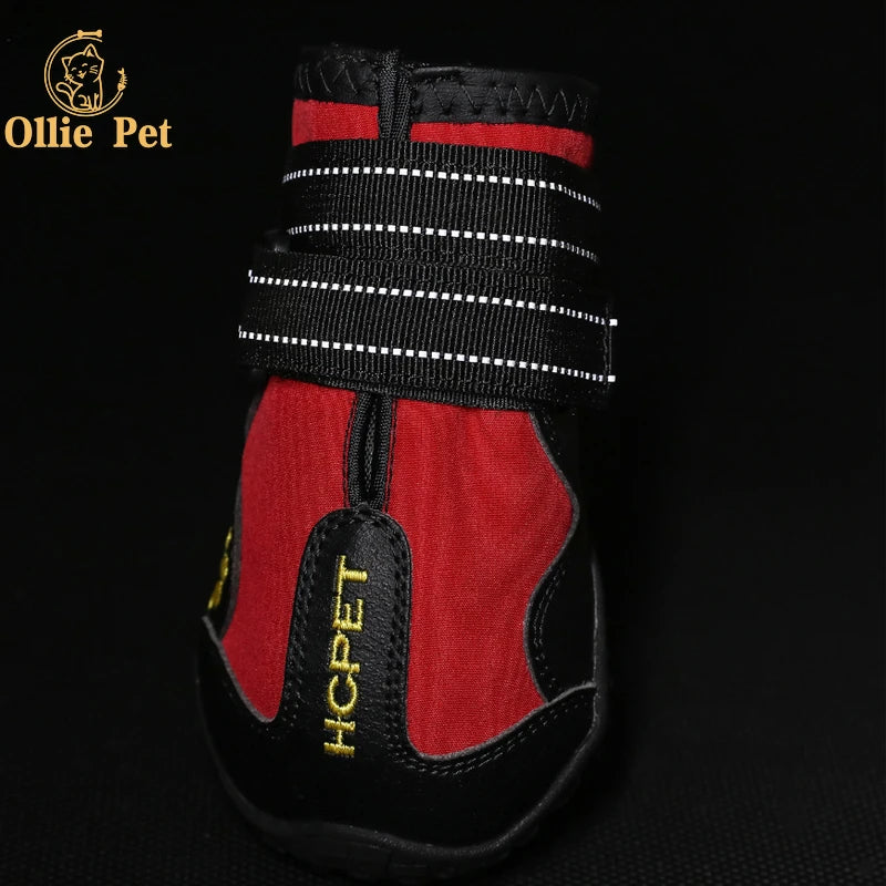 Scarpe Dog Shoes Waterproof Anti-Slip Rain Boots Warm Snow Reflective for Small Large Pet Sports Training Protect Pet Feet 4pcs