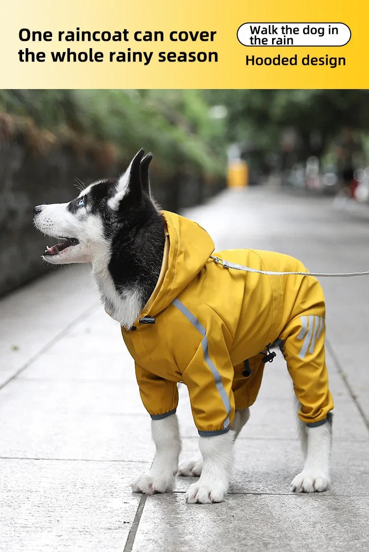 Pet Dog Waterproof Raincoat Jumpsuit Reflective Rain Coat Sunscreen Dog Outdoor Clothes Jacket for Small Medium Dog Pet Supplies