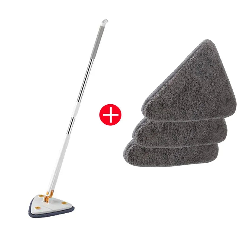 Triangular Mop Clean Tiles Extendable Triangle 360° Swivel Mop Floor Cleaning Squeeze Mops Self-spin Wall Ceiling Cleaning Tools