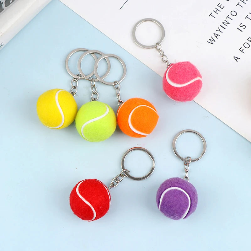 1PC Tennis Ball Key Chain Metal Keychain Car Key Chain Key Ring sports chain pendant Sport Ball Club Souvenir Teenager Fan Gift