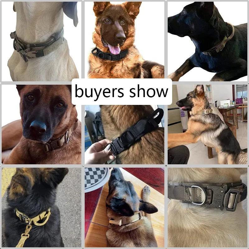 05-Collare tattico regolabile in nylon per cani medi e grandi