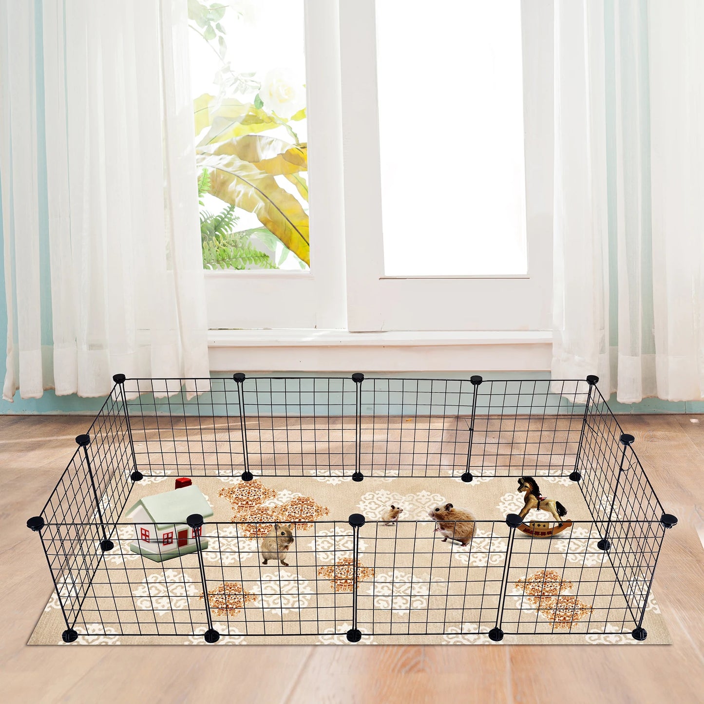 Pet Playpen Iron Fence Puppy Kennel House Exercise Training Rabbits Guinea Pig Cage Kitten Space Dogs Supplies Playing Sleeping