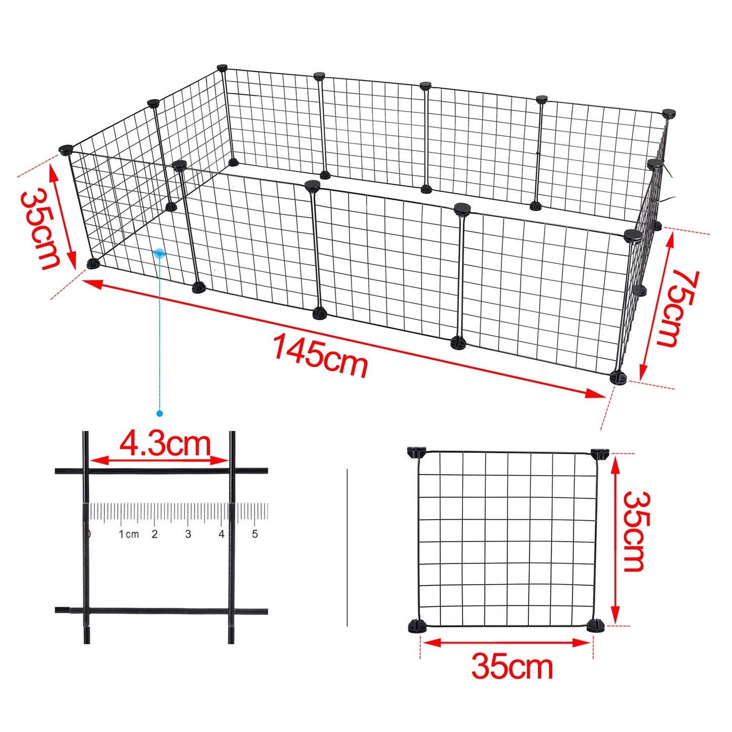 Pet Playpen Iron Fence Puppy Kennel House Exercise Training Rabbits Guinea Pig Cage Kitten Space Dogs Supplies Playing Sleeping