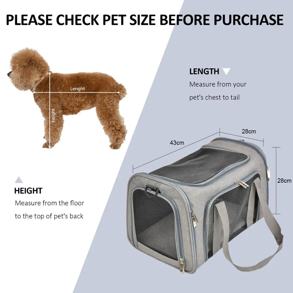 Trasportino Dog Carrier Bag Soft Side Backpack Cat Pet Carriers Dog Travel Bags Airline Approved Transport For Small Dogs Cats Outgoing
