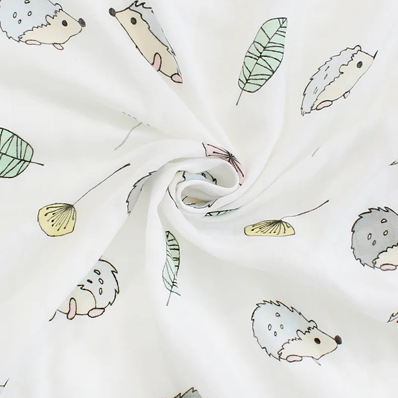 Teddy Bear Muslin Swaddle Baby Blanket Super Soft 70% Bamboo 30% Organic Cotton 2 Layers Infant Baby Swaddle Wrap Blanket