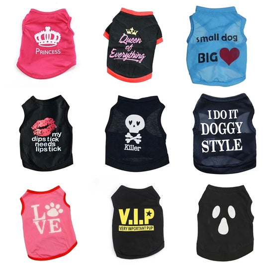 Vestiti Pet Dog Clothes For Dog Cat Vest  T Shirts Pet Costume Cotton Clothes For Small Dogs Chihuahua Cool Puppy Clothing For Kitty 40