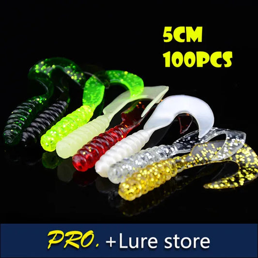 26-morbido colore assortito verme artificiale grub.