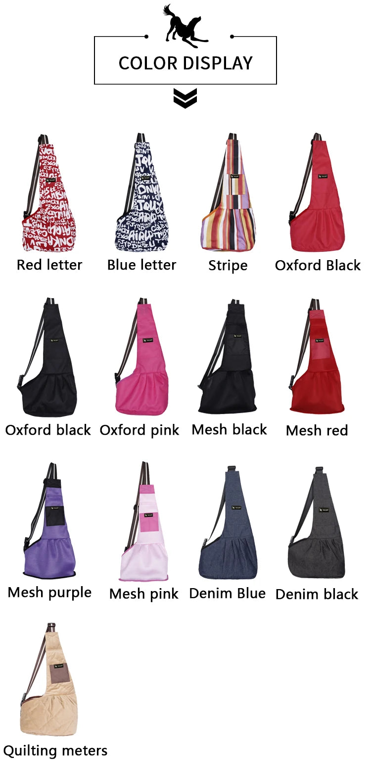 TAILUP Pet Dog Sling Bags Outdoor Windproof Carriers For Small Cats and Puppies
