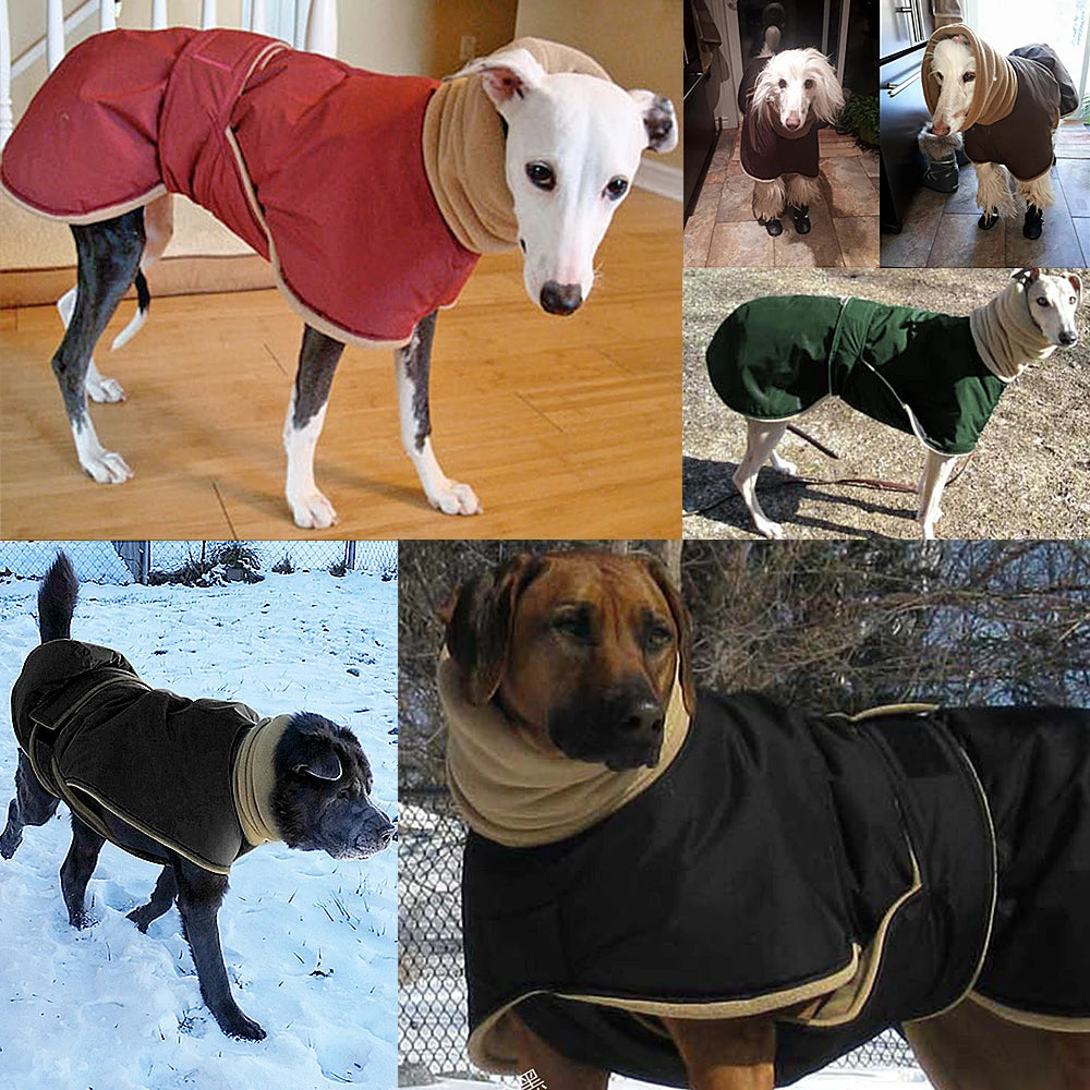 Winter Warm Pet Dog Clothes Waterproof Dog Jacket For Medium Large Dogs Thick Dogs Clothing Coat Greyhound Wolfhound Shepherd