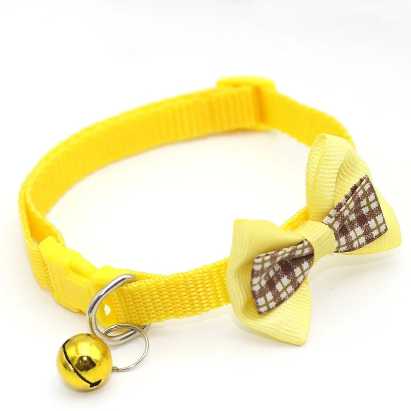 1PC Cute Dog Collar Bow Adjustable Bow Tie Beautiful Collar With Bell For Cats Rabbits And Puppies Pet Supplies Dog Accessories