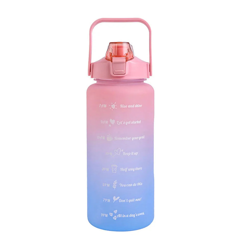 Water Bottle 2 Liter Stay Hydrated Motivated Leakproof Plastic Sport Bottle Reminder Times Sports Outdoor Fitness Office Indoor