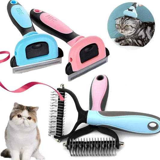 Pet Hair Removal Brush Dog Hair Comb Stainless Steel Automatic Hair Fading Cat Comb Pet Cleaning Grooming Supplies