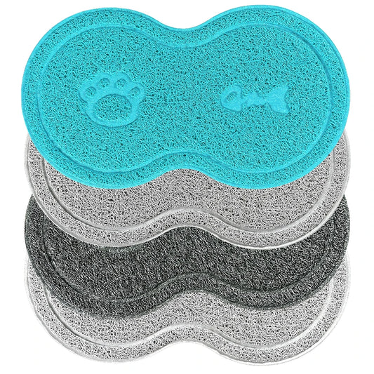 Tappetini Pet dogs and cats feeding and drinking mats pure paw fish bone pattern dishes non-slip placemats easy to clean cushions