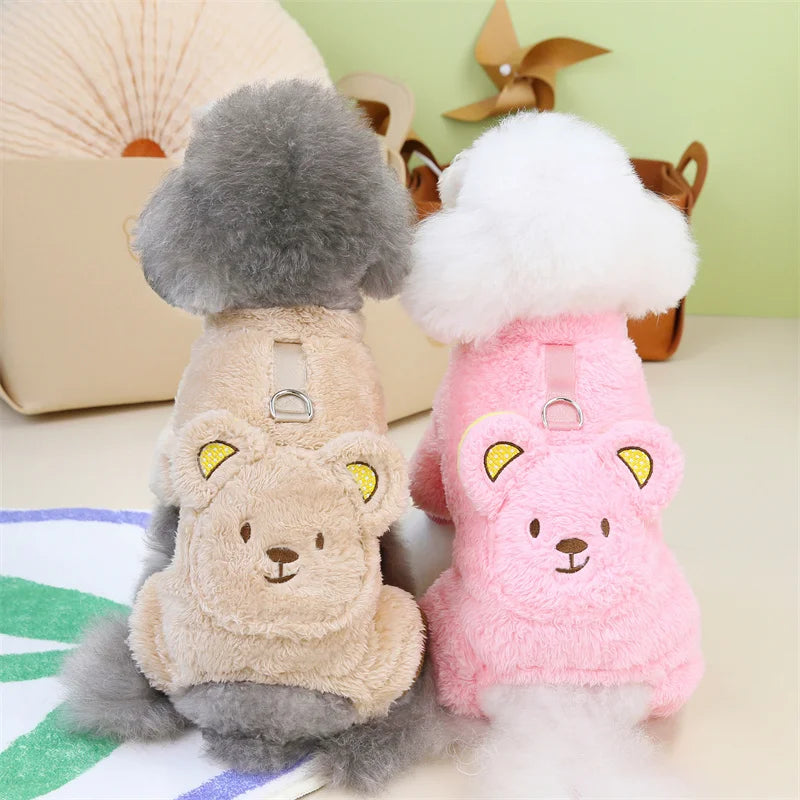 Winter Warm Fleece Pet Dog Jumpsuit for Small Medium Dogs Puppy Cat Pajamas Coat Chihuahua Clothes Pets Costume Yorkie Outfits