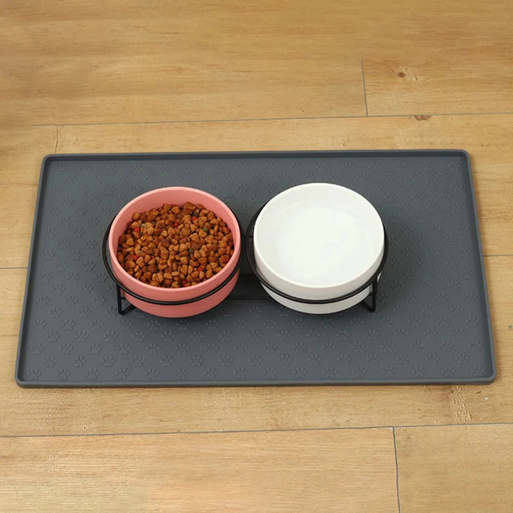 Tappetini Pet Placemat Nonspill Easy to Clean Foldable Cat and Dog Feeding Mat Silicone Non-slip Waterproof Pet Mat