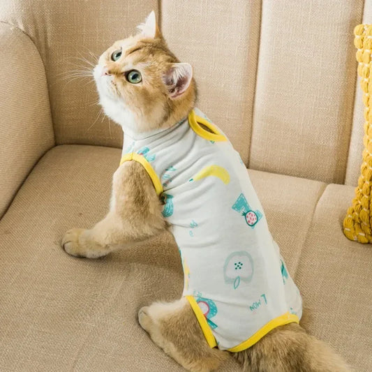Vestiti Pet Cat Clothes Breathable Jumpsuits Clothing Dog Wound Anti-mite Sterilization Surgical Recovery  Anti Licking Wounds Suits