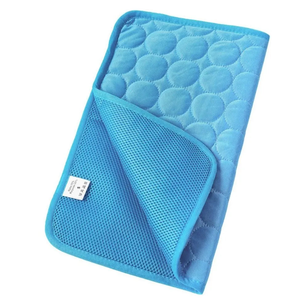 Pet Cooling Mat Dog Cat Sleeping Pad Cool Ice Silk Moisture-proof Mattress Cushion Summer Small Animal Cold Bed 5 sizes