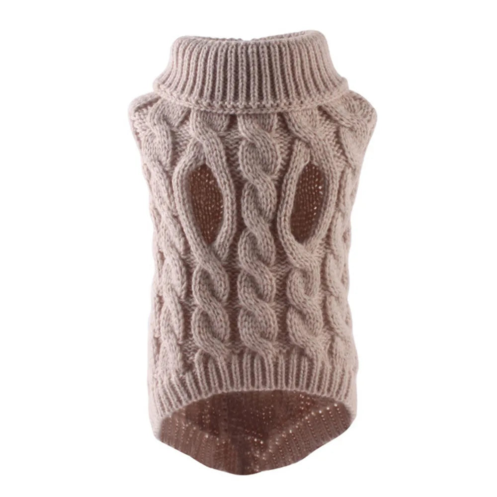 Vestiti New Pet Small Pet Dog Clothes Sweater Fashion Autumn Winter Solid Fried Dough Twists Knitting Warm Comfort Clothing