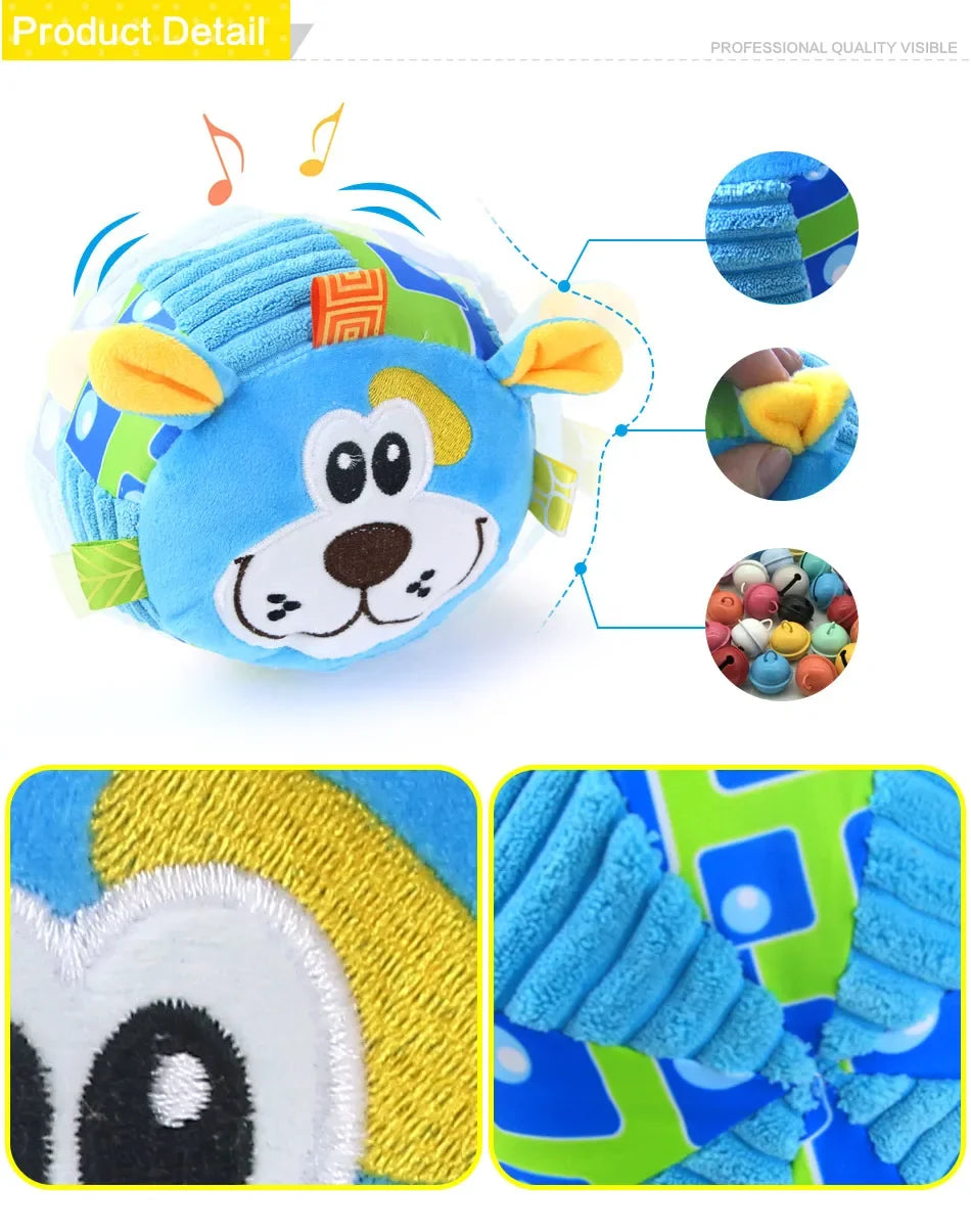Plush Dog Voice Toys Balls Soft Fur Rattan Balls Moving Ringtones Fun and Interactive Pet Dog Toys Chewing Toys Animal Shape