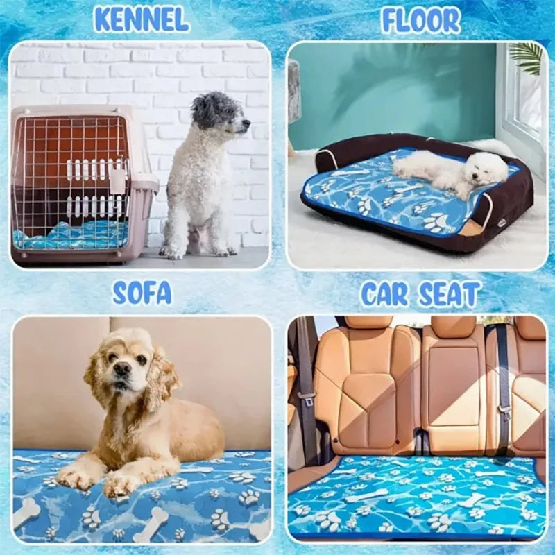 Self-Cooling Pet Mat for Dogs & Cats Summer Cooling Bed for Small/Large Pets Durable Blanket for Sofa Floor Indoor Outdoor Use