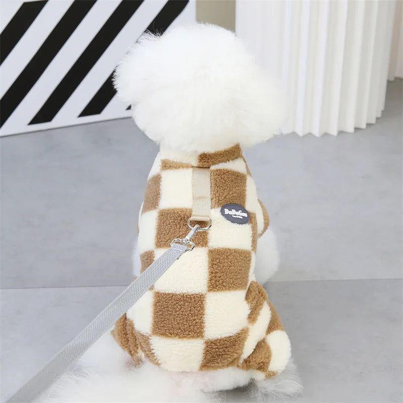 Winter Warm Fleece Pet Dog Jumpsuit for Small Medium Dogs Puppy Cat Pajamas Coat Chihuahua Clothes Pets Costume Yorkie Outfits