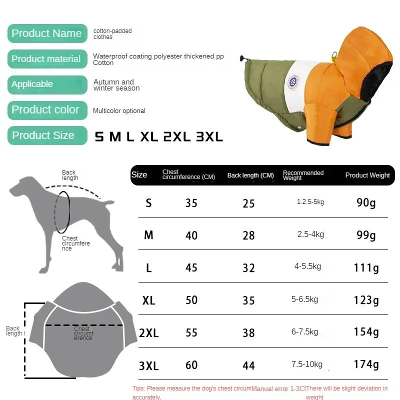 Vestiti Dog Winter Pet Cotton Jacket Outfit Warm pet Clothes Puppy Coat For Small Medium Dogs Cats Chihuahua Bulldog Maltese Clothing