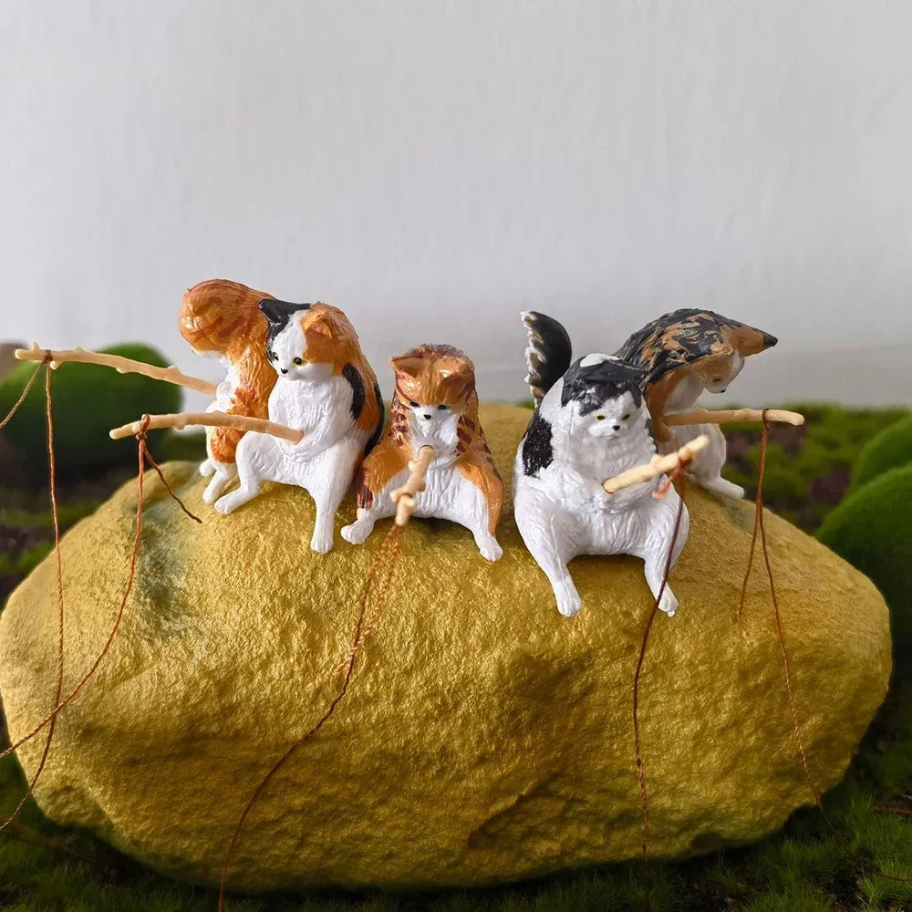 Small  Fishing  Cat Creative Aquarium  Decoration Aquarium  Accessories Fish Tank Accessories Aquarium Accessories Decoracion